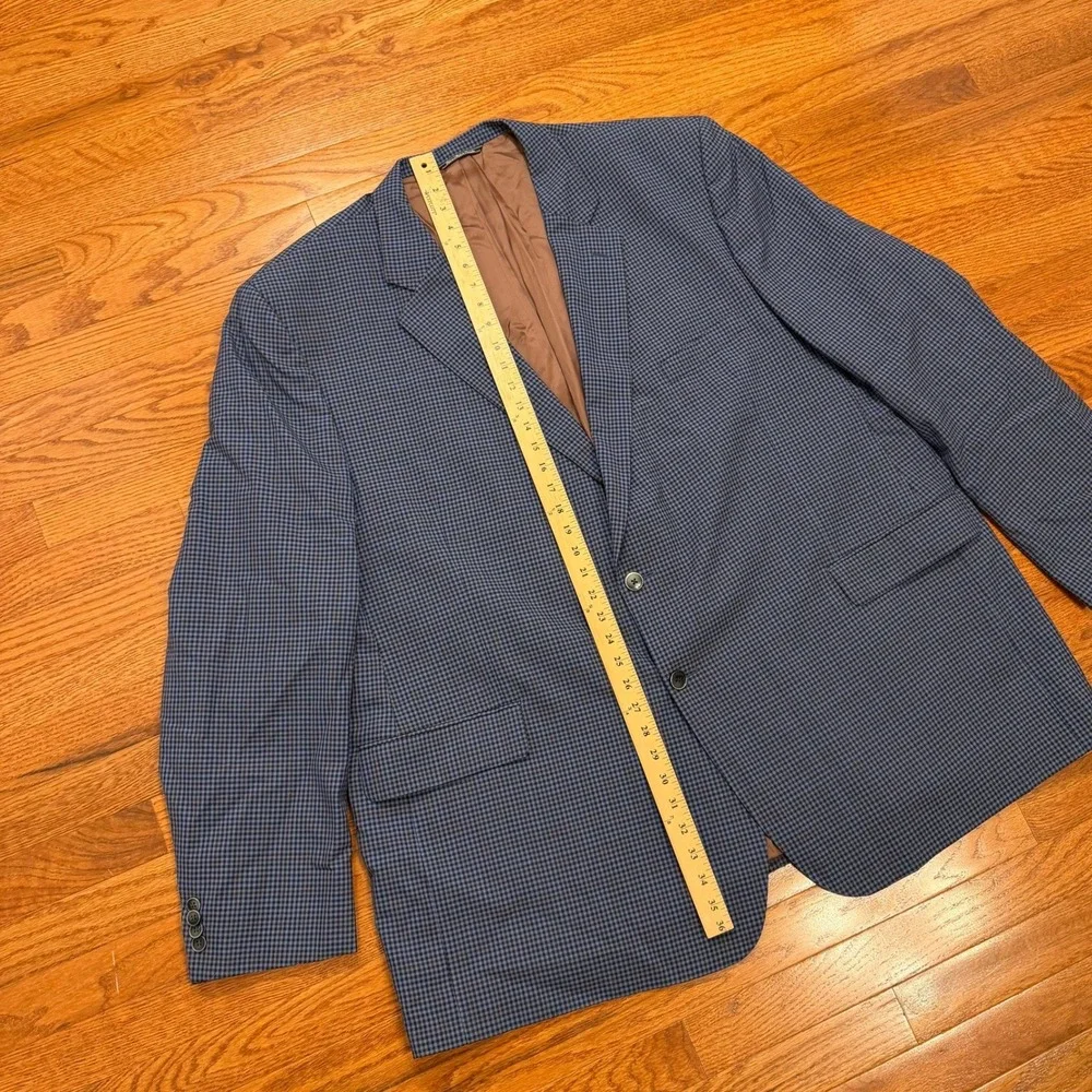 Jack Victor Rochester Blazer Sport Coat Mens 56L Blue Brown Check Wool Canada